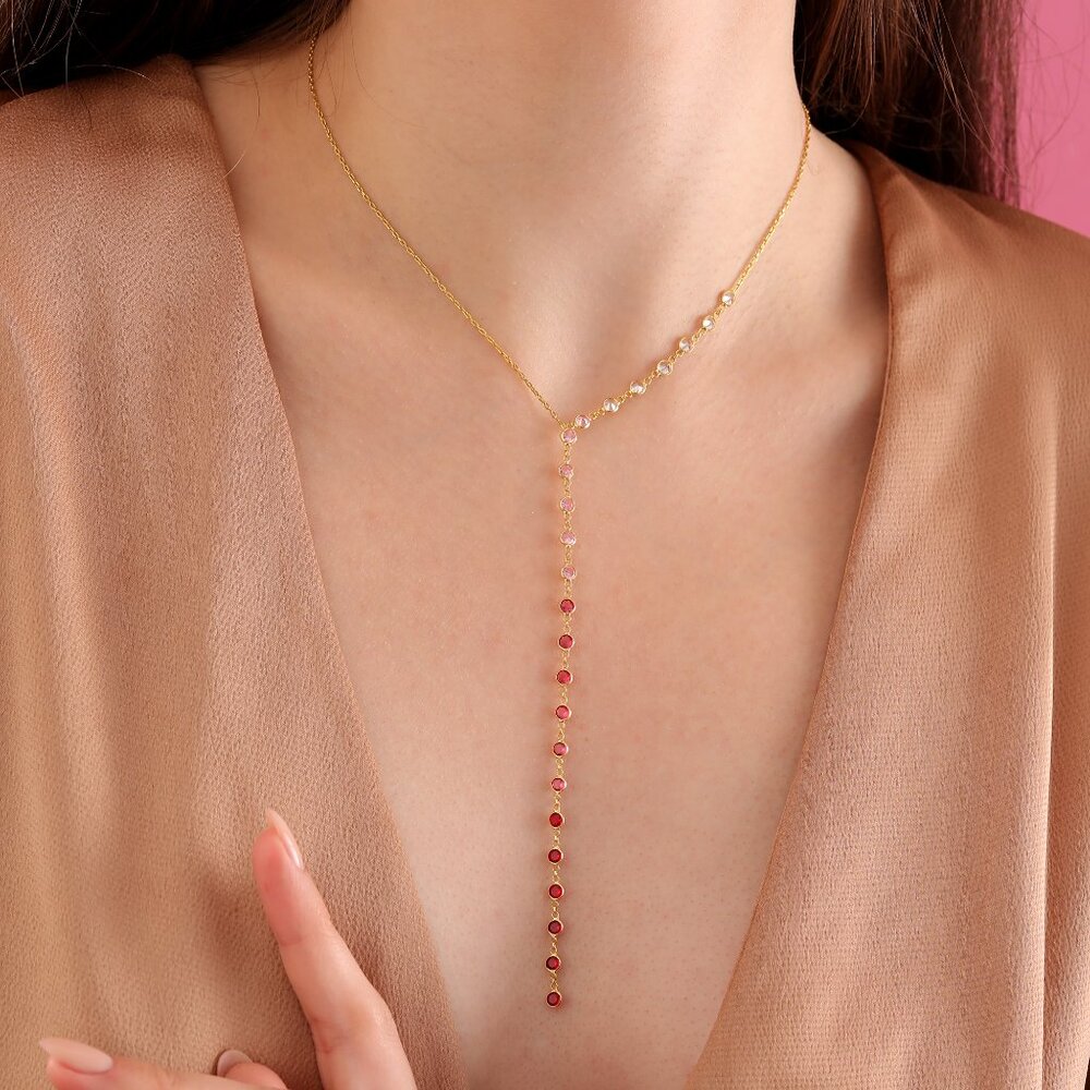 Silver Necklace, Beaded Necklace, Pendant Necklace, Crystal Necklace, 925K silve